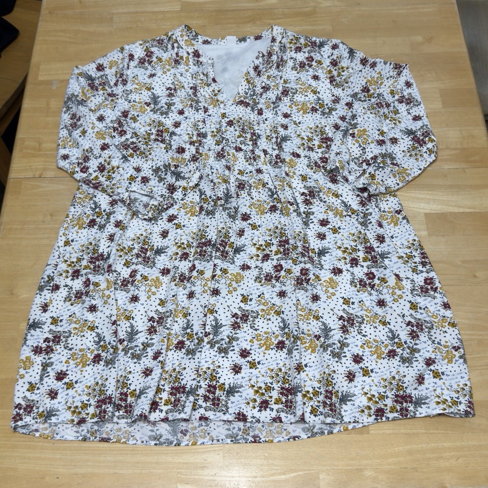 Old Navy Women's Dress Floral Ditsy Pleated Lined Boho Casual Colorful Size XXL